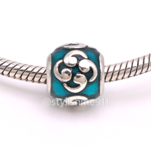 Authentic PANDORA Turquoise Comma Charm - 790491EN08 - Picture 1 of 9